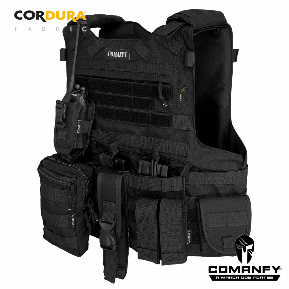 COMBO Nº3 CAPA DE COLETE PREDADOR G5 III-A CORDURA® 1000D RAIO - PRETO COMBO Nº3 CAPA DE COLETE PREDADOR G5 III-A CORDURA® 1000D RAIO - PRETO