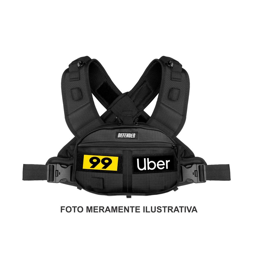 BOLSA DE PEITO DEFENDER PARA UBER EATS 99 POP C/ PORTA DOCUMENTOS EM RIPSTOP - PRETO BOLSA DE PEITO DEFENDER PARA UBER EATS 99 POP C/ PORTA DOCUMENTOS EM RIPSTOP - PRETO